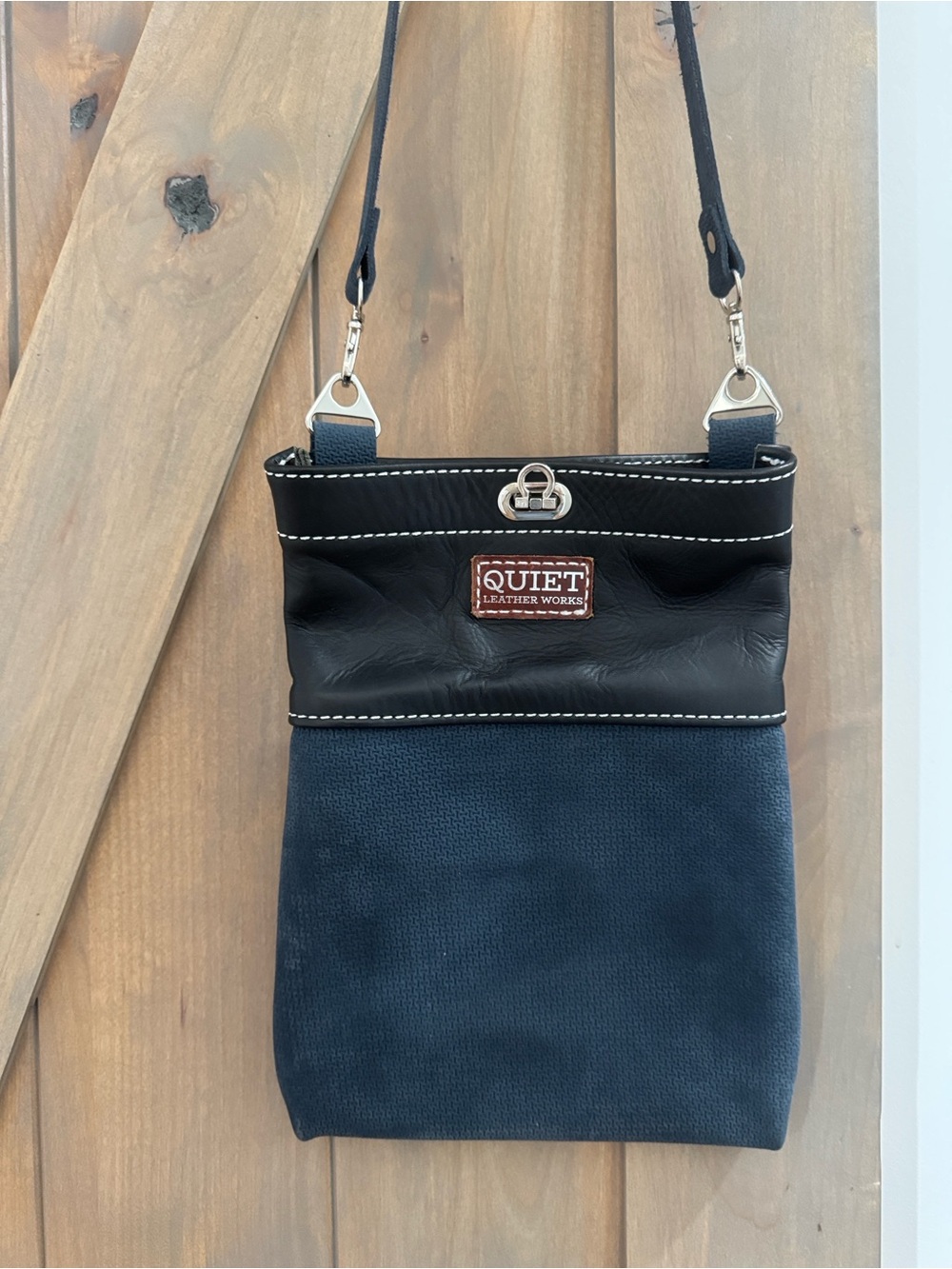 Navy and Black Messenger Crossbody